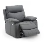 Deco in paris - fauteuil relax électrique en simili cuir gris foncé elise Deco in paris - fauteuil relax électrique en simili cuir gris foncé elise