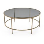 Deco in paris - table basse en verre noir et m�tal thessa