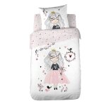 Cote deco kids parure de lit enfant - motif princesse - 100% coton - housse de couette 140x200 cm + 1 ...