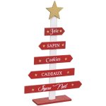 Fric lights and christmas - dco de nol pancarte rouge sapin en bois h 35 cm - feeric christmas