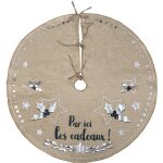 D�co de no�l tapis pour pied de sapin en jute imprim�e d 90 cm - feeric christmas