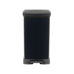 Curver - decobin poubelle a pdale rectangulaire - 50 l - noir carbone
