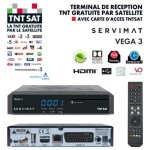 D�codeur r�cepteur satellite hd servimat vega 3 tntsat ? carte tntsat incluse, timeshift, ports hdmi, ...