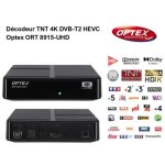 D�codeur tnt 4k box - dvb - t2 hevc optex ort 8915 - uhd r�ception de qualit�, enregistrement programme, ...