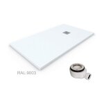 Decohor - receveur de douche en r�sine extra - plat quartz. texture ardoise. blanc ral: 9003 70x70cm