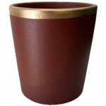 Petit cache pot rouge et or egg luxy en céramique 12 cm Petit cache pot rouge et or egg luxy en céramique 12 cm