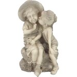 D�coratif de jardin baisser enfants fille et gar�on statue de d�cor de jardin, 13cm, polyr�sine, pierre ...