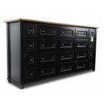 Decoration d ? autrefois - bahut grainetier 20 tiroirs - bois - mdf - noir - dcoration d'autrefois