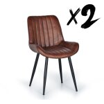 Decoration d ? autrefois - chaise en cuir marron avec pieds en m�tal