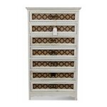 Chiffonnier 7 tiroirs - bois - blanc - dcoration d'autrefois