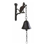 Cloche chat fonte - fonte - marron - d�coration d'autrefois