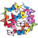 Décoration de jardin papillon monarque, lot de 50, jardinière, piquets pour plantes, déco extérieur, ... Décoration de jardin papillon monarque, lot de 50, jardinière, piquets pour plantes, déco extérieur, ...