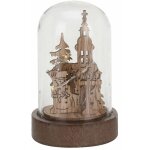 Dcoration lumineuse en bois sous cloche