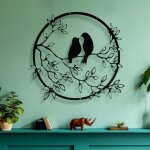 D�coration murale en m�tal, signe d'oiseau figurine d�coration murale silhouette d'oiseau art sculpture ...