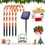 D�coration de no�l ext�rieur lumineuse, lot de 10 lampes de canne de no�l, lumi�res led pour d�coration ...