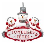 Dcoration de nol pancarte 48cm rouge & blanc - paris prix