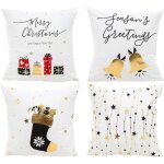 D�coration de no�l taie d'oreiller d�corative de no�l 4 pi�ces taie d'oreiller de no�l, 45 x 45 cm cadeau ...