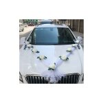 Dcoration de voiture de mariage - ruban de dcoration de mariage en organza romantique luxe avec 9 fleurs ...