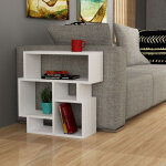 Decortie karma table d'appoint moderne � usages multiples blanc h60. 5 cm