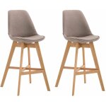Décoshop26 - lot de 2 tabouret de bar chaise haute design moderne en tissu taupe 100001297 Décoshop26 - lot de 2 tabouret de bar chaise haute design moderne en tissu taupe 100001297