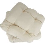 D�coshop26 - 2x coussins de chaise de jardin terrasse balcon 41x38x8cm tissu cr�me 040000434