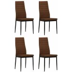 D�coshop26 - lot de 4 chaises de salle � manger design contemporain cuisine en tissu marron cds021736 ...