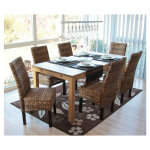 Lot de 6 chaises en rotin banane tress�e pieds fonc�s cds04201