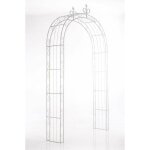 Dcoshop26 - arche  rosiers pour jardin revtue de fer hauteur 260 cm blanc vieilli mdj10117