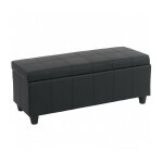 Banc banquette coffre de rangement synth�tique noir 112x45x45cm ban04002