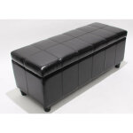 Banc banquette de rangement cuir reconstitu� noir 112x45x45cm ban04012