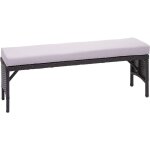 Décoshop26 - banc de jardin banquette en polyrotin noir et coussin gris clair 112 cm mdj04167 Décoshop26 - banc de jardin banquette en polyrotin noir et coussin gris clair 112 cm mdj04167