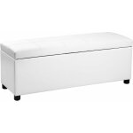 Banquette coffre avec espace de rangement synth�tique blanc 119x38x45cm 030001628