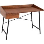 Décoshop26 - bureau table d'ordinateur de bureau avec tiroir de rangement 98x114x60cm mdf marron bur04108 ... Décoshop26 - bureau table d'ordinateur de bureau avec tiroir de rangement 98x114x60cm mdf marron bur04108 ...