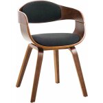 Dcoshop26 - chaise de bureau sans roulettes visiteur en tissu et bois design retro et confort maximal ...