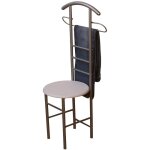 Chaise de chambre / valet de nuit portant en acier et mdf couleur blanc med05101