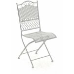 Dcoshop26 - chaise de jardin en fer forg blanc vieilli mdj10023