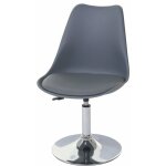 Dcoshop26 - chaise pivotante cuisine salle  manger rglable en hauteur synthtique gris fonc pied ...