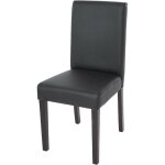 Décoshop26 - chaise de salle à manger cuisine en synthétique noir mat pieds en bois foncé design moderne ... Décoshop26 - chaise de salle à manger cuisine en synthétique noir mat pieds en bois foncé design moderne ...