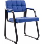 D�coshop26 - chaise visiteur fauteuil de bureau sans roulette synth�tique bleu bur10222