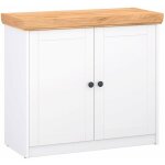 Dcoshop26 - commode buffet chne blanc mat en bois style scandinave med06011