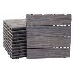 Dcoshop26 - dalles de terrasse x11 aspect bois en wpc 30x30cm clipsable 1m balcon jardin extrieur ...