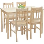 D�coshop26 - ensemble de chaises et table de salle � manger style rustique en bois massif pin 040003065 ...