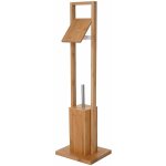 Dcoshop26 - ensemble porte rouleau papier toilette et brosse wc en bambou sdb04027