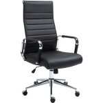 D�coshop26 - fauteuil de bureau avec accoudoirs si�ge pivotant m�canisme � bascule en cuir v�ritable ...
