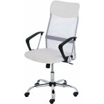D�coshop26 - fauteuil chaise de bureau en maille blanc avec 5 roulettes bur10022