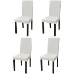 Jn. songs - housse de chaise droite extensible 4 pcs cr�me dec022370