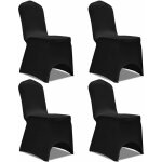 Housse de chaise extensible 4 pcs noir dec022358