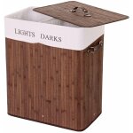 D�coshop26 - panier / corbeille � linge en bambou marron 100l avec poign�es 65x55x34cm dec04126