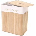 D�coshop26 - panier / corbeille � linge en bambou nature 100l avec poign�es 65x55x34cm dec04125