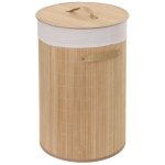 D�coshop26 - panier / corbeille � linge en bambou nature 50l avec poign�es 59x35cm dec04122 / 2